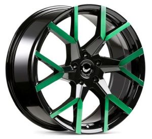 BARRACUDA TZUNAMEE EVO Black gloss flashgreen Felge 8,5x19 - 19 Zoll 5x112 Lochkreis