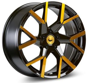 BARRACUDA TZUNAMEE EVO Black gloss Flashgold Felge 8x18 - 18 Zoll 5x120 Lochkreis