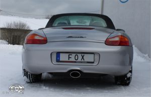 Fox Sportauspuff passend für Porsche Boxster Typ 986 Endschalldämpfer Ausgang mittig - 140x90 Typ 32